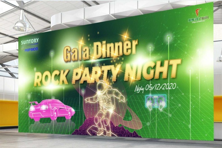 Backdrop Gala Dinner với chủ đề “Rock Party Night” của Pepsico